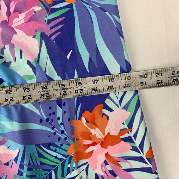 Boston Proper women's medium Mini Dress blue pink zip Tropical Print - Picture 11 of 12